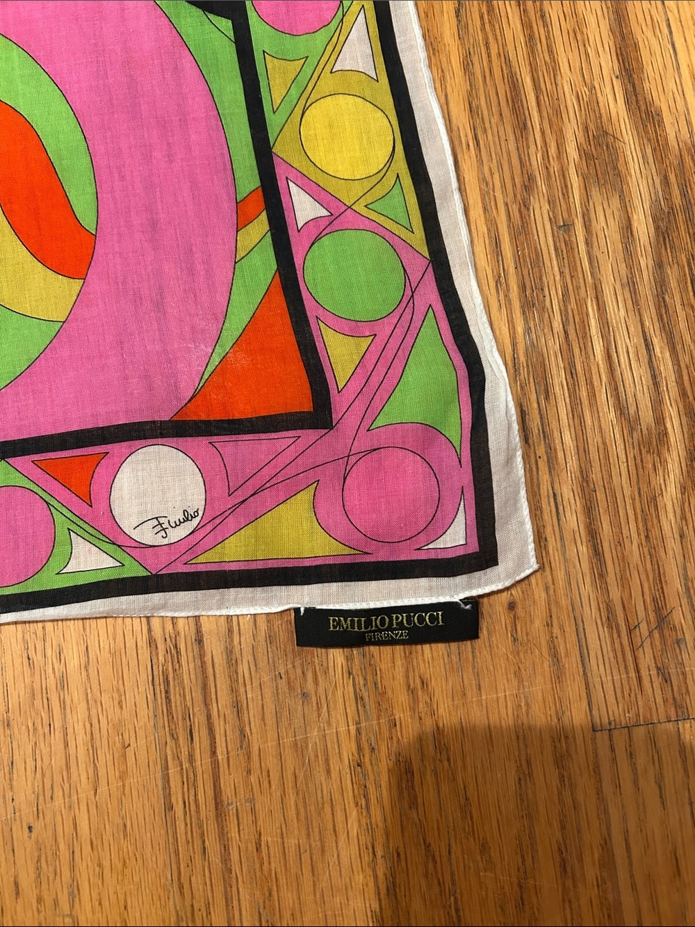 Emilio Pucci Colorful Cotton Scarf 22”x 22” - Picture 5 of 5